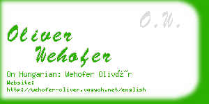 oliver wehofer business card